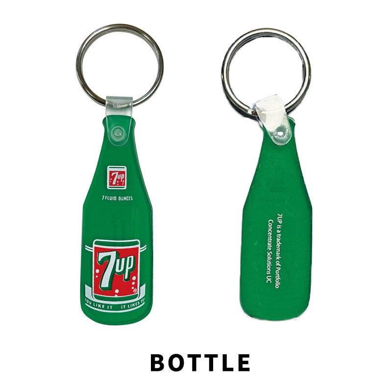 7UP セブンアップ RUBBER KEYCHAIN LOGO CHERRY CAN BOTTLE ラバーキーホルダー キーリング キーチェーン  アメリカ ファッション 小物 アメカジ グッズ