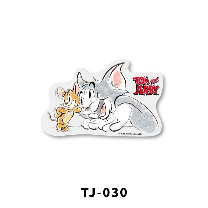 TOM&JERRY トムとジェリー キャラクター 透明ダイカット ステッカー TJ