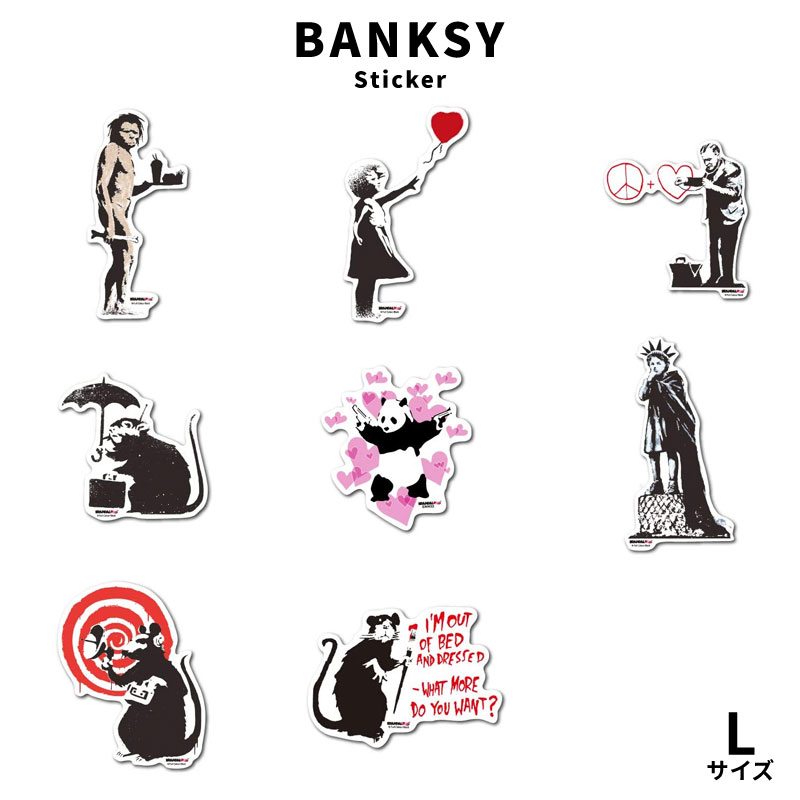 BANKSY バンクシー 透明 ステッカー BNK-009XS BNK-016XS XSサイズ