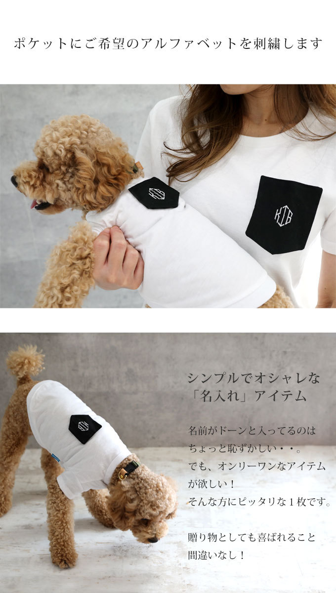 【愛犬とお揃い】 freeサイズ Tシャツと犬服Mサイズ セット　ドッグウェア ドッグ用Tシャツ単品 犬とお揃い 名入れ Tシャツ 犬 服 おしゃれ