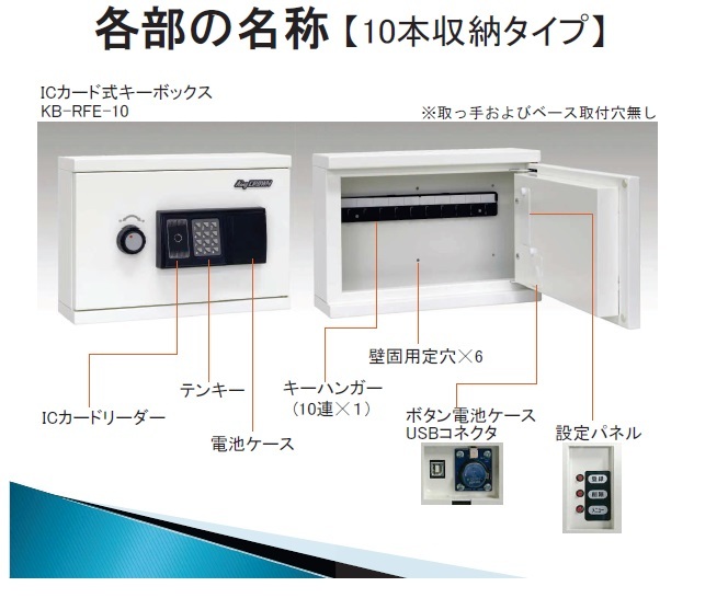 キーボックス KB-RFE-10 ICカード式（履歴ソフト別売） 日本アイ・エス