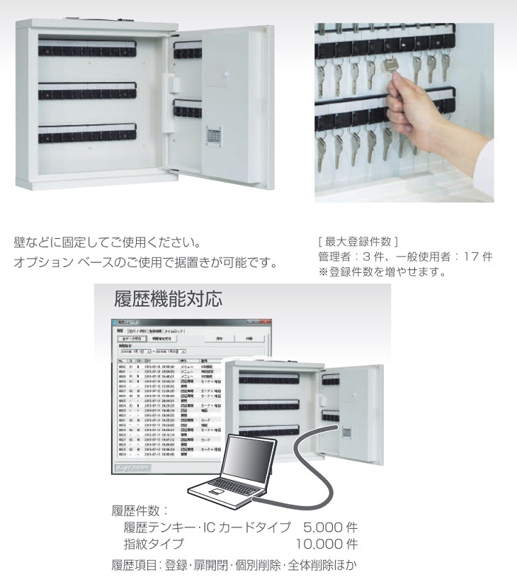 キーボックス KB-RFE-40 ICカード式（履歴ソフト別売） 日本アイ