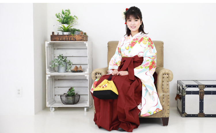 販売】〔zu〕当店オリジナルデザイン 袴 セット 卒業式 女性 4点フル