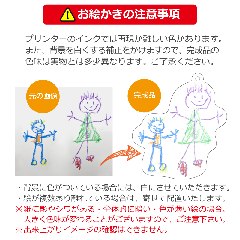 母の日 キーホルダー 子供の絵 孫 孫から おえかき入り 似顔絵 