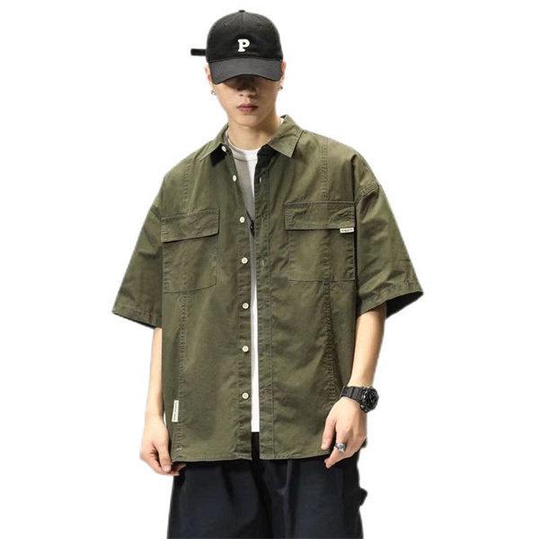 ワークシャツ メンズ トップス 開襟シャツ 半袖シャツ ボタンダウン