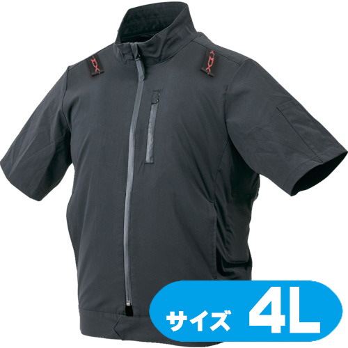 33700817 ハラダ EX.WORKERS E/Fウェア半袖ブルゾンAS ブラック 4L