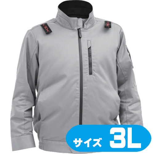 33700846 ハラダ EX.WORKERS E/Fウェア長袖ブルゾンAS シルバーグレー 3L