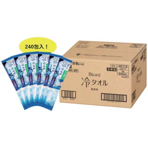 469502 Kao ビオレ 冷タオル 無香性 240本入 ケース販売 白