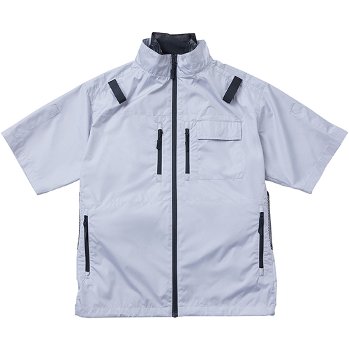 N25-03SG-L SHOWA ペルチェ付き空調服 COOLFIX PLT2 エアー半袖ブルゾン グレーL ペルチェ2個入