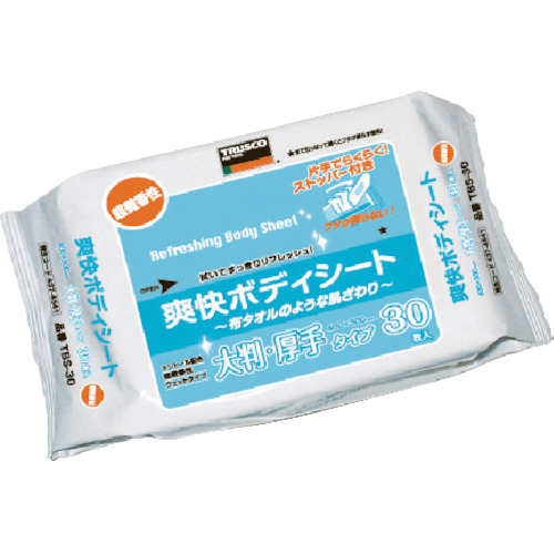 TBS-30 TRUSCO 爽快ボディシート 厚手タイプ 30枚入り