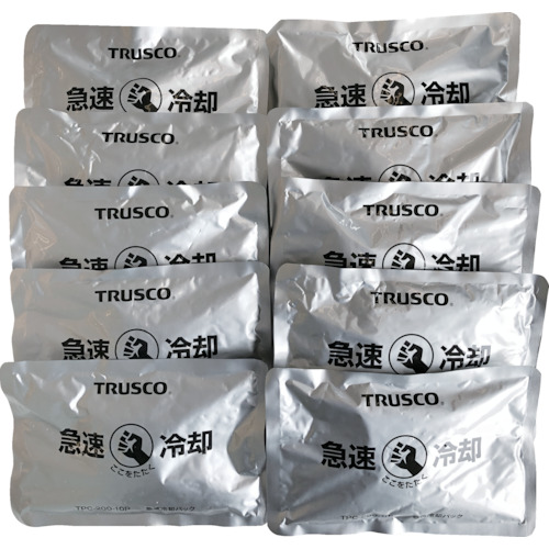 暑さ対策用品 保冷剤 TRUSCO 急速冷却パック 10個まとめ買い 200g (TPC-200-10P)