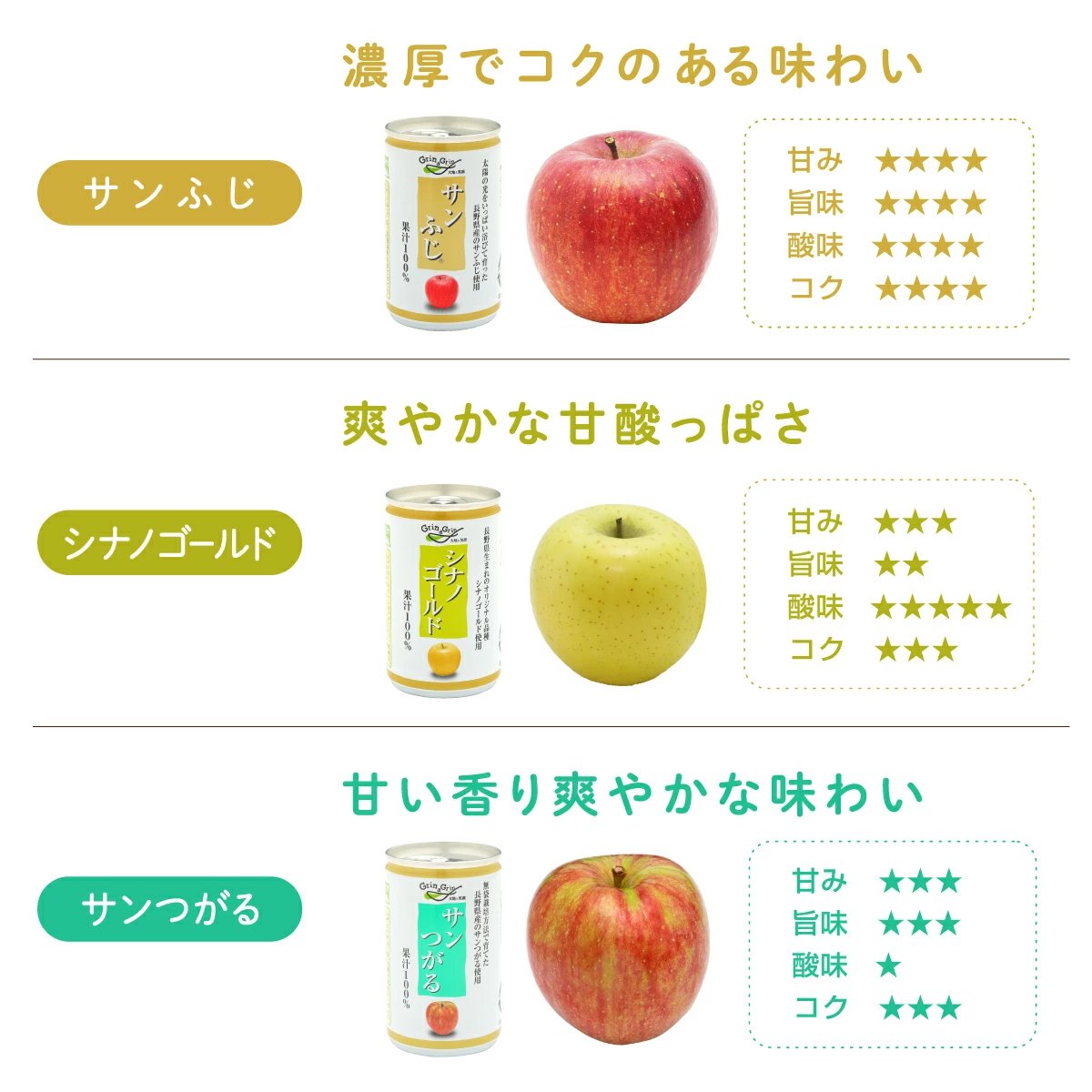 長野興農 りんごジュース ストレート 信州りんごジュース6種