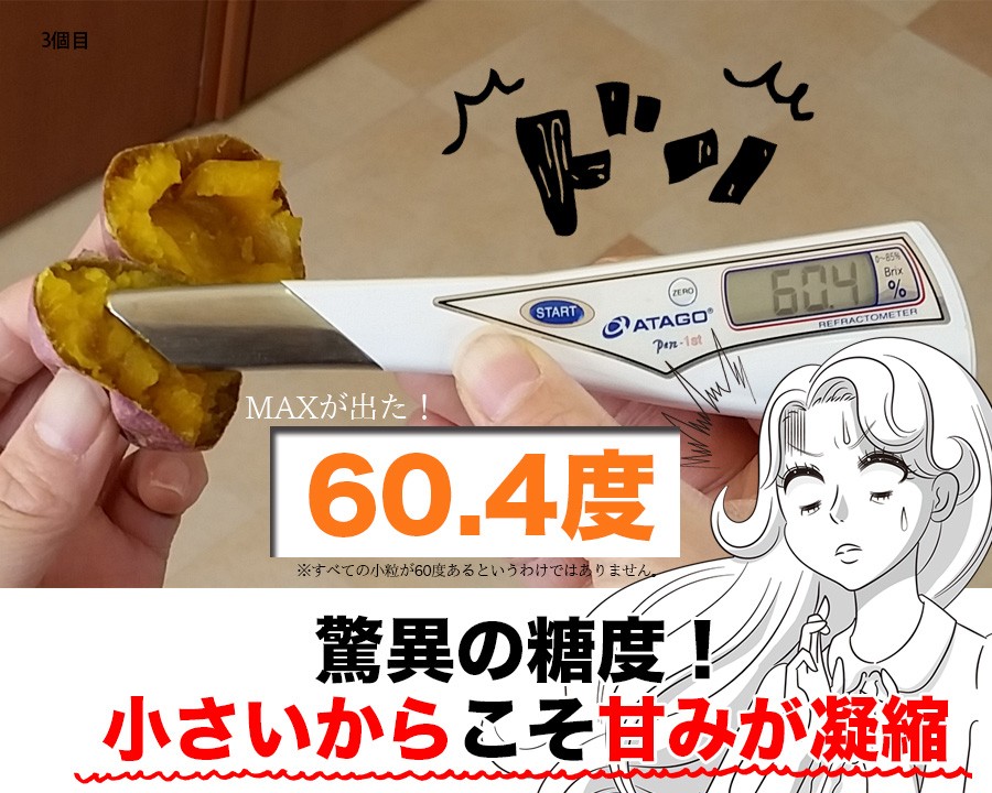 糖度60度を超えました、遠赤ごと芋