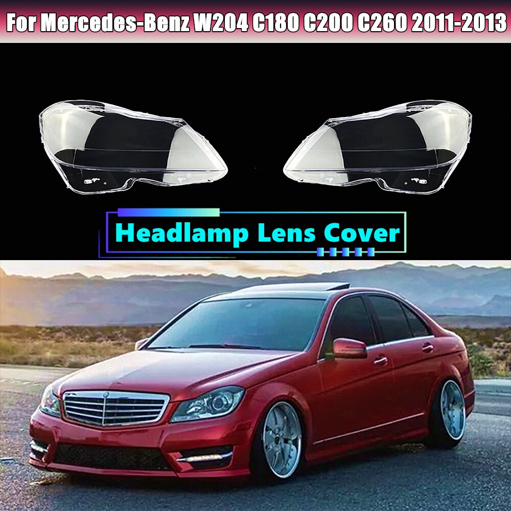 車フロントランプシェードガラスレンズケースヘッドライトカバーライトランプ2011 2012 2013ベンツcクラスW204 C180 C200 C260ランプシェード