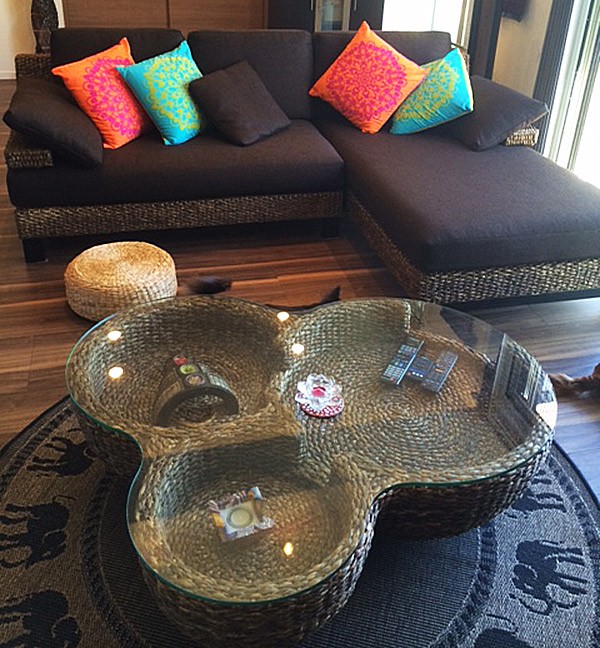 ソファ テーブル ローテーブル 高品質 ウォーターヒヤシンス アジアン