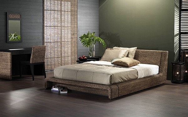 ベッド キング ローベッド 高品質 ウォーターヒヤシンス バリ リゾート