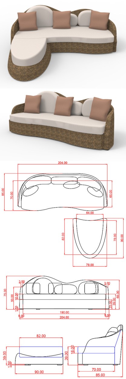ソファー 高品質 ウォーターヒヤシンス カウチ コーナー ソファ 3P