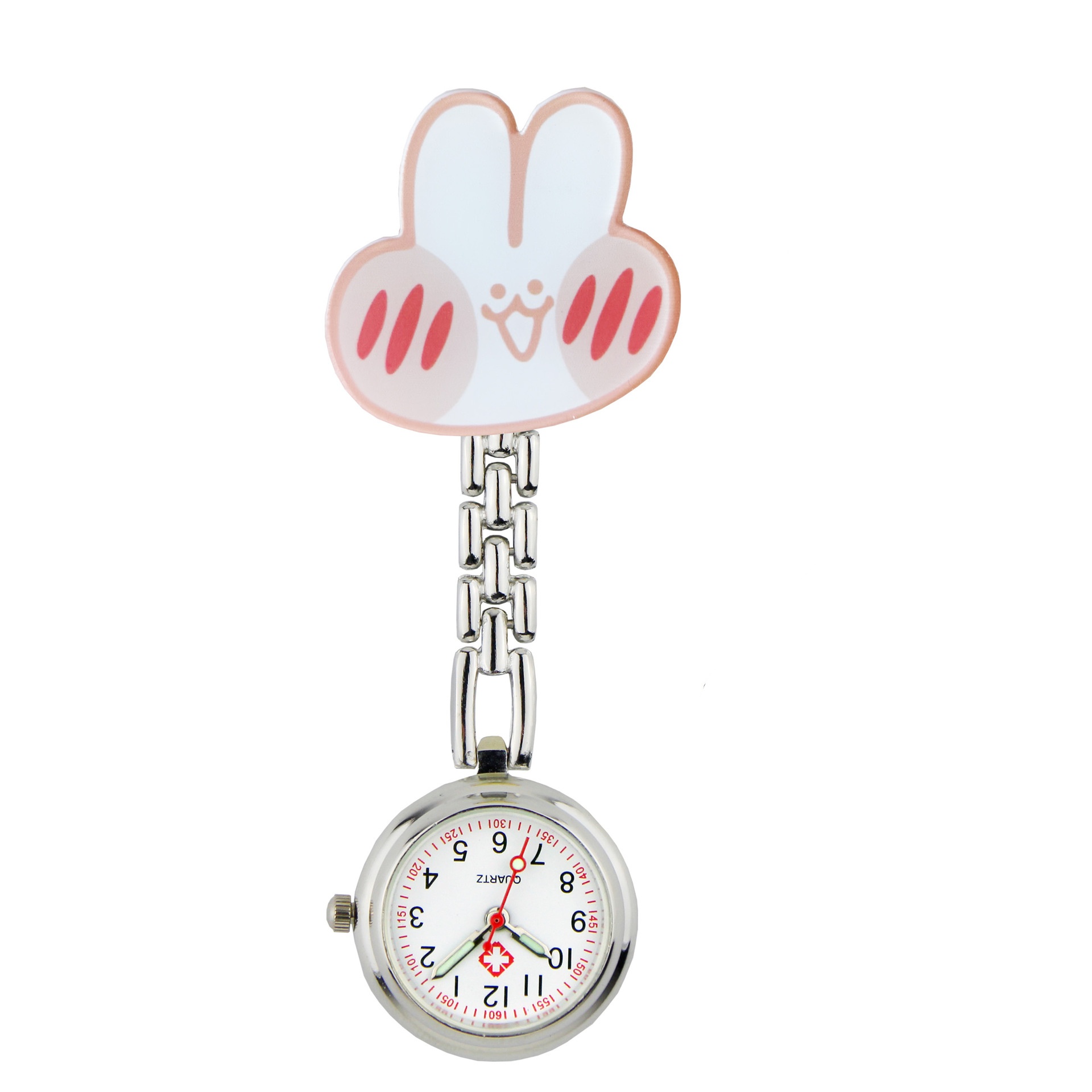 ナースウォッチ 時計 電池交換可 スマイルマーク クリップ かわいい