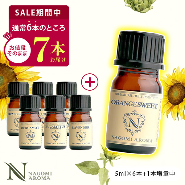 AURA-SOMA エッセンシャルオイルセット 6本 NAGOMI AROMA（ナゴミアロマ） 今だけ1本増量中 アロマオイル 5ml×6本