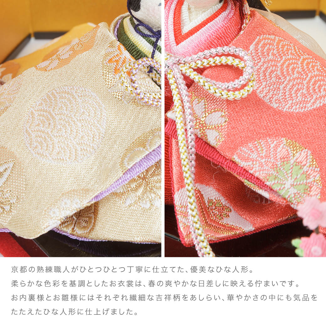 雛人形 コンパクト ケース飾り 「花玉段雛飾り」 ひな人形 かわいい