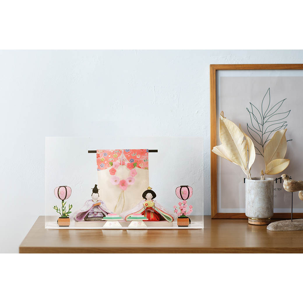 雛人形 コンパクト ケース飾り 「花雅雛」 ひな人形 かわいい おしゃれ