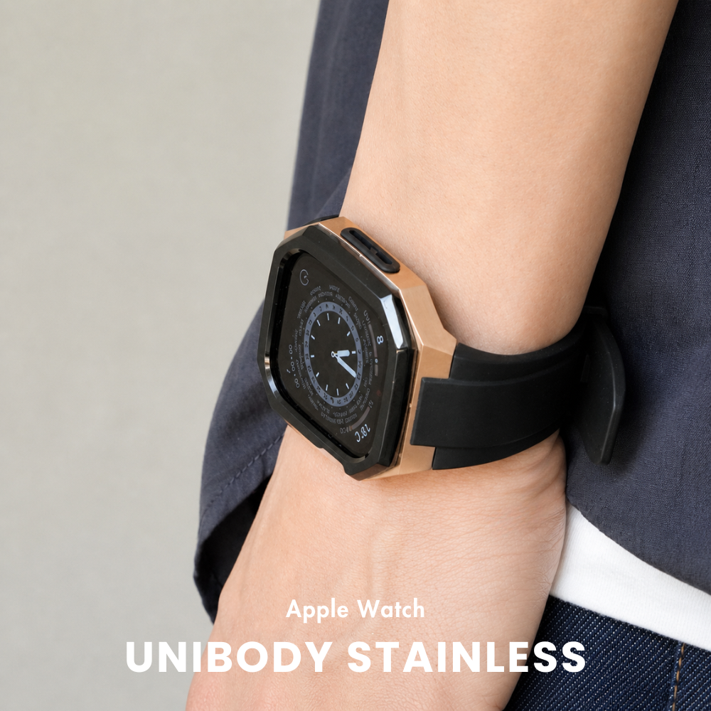 アップルウォッチ バンド メンズ 一体型 ステンレス Apple Watch 44mm 45mm 46mm 49mm ベルト ケース 高級の画像