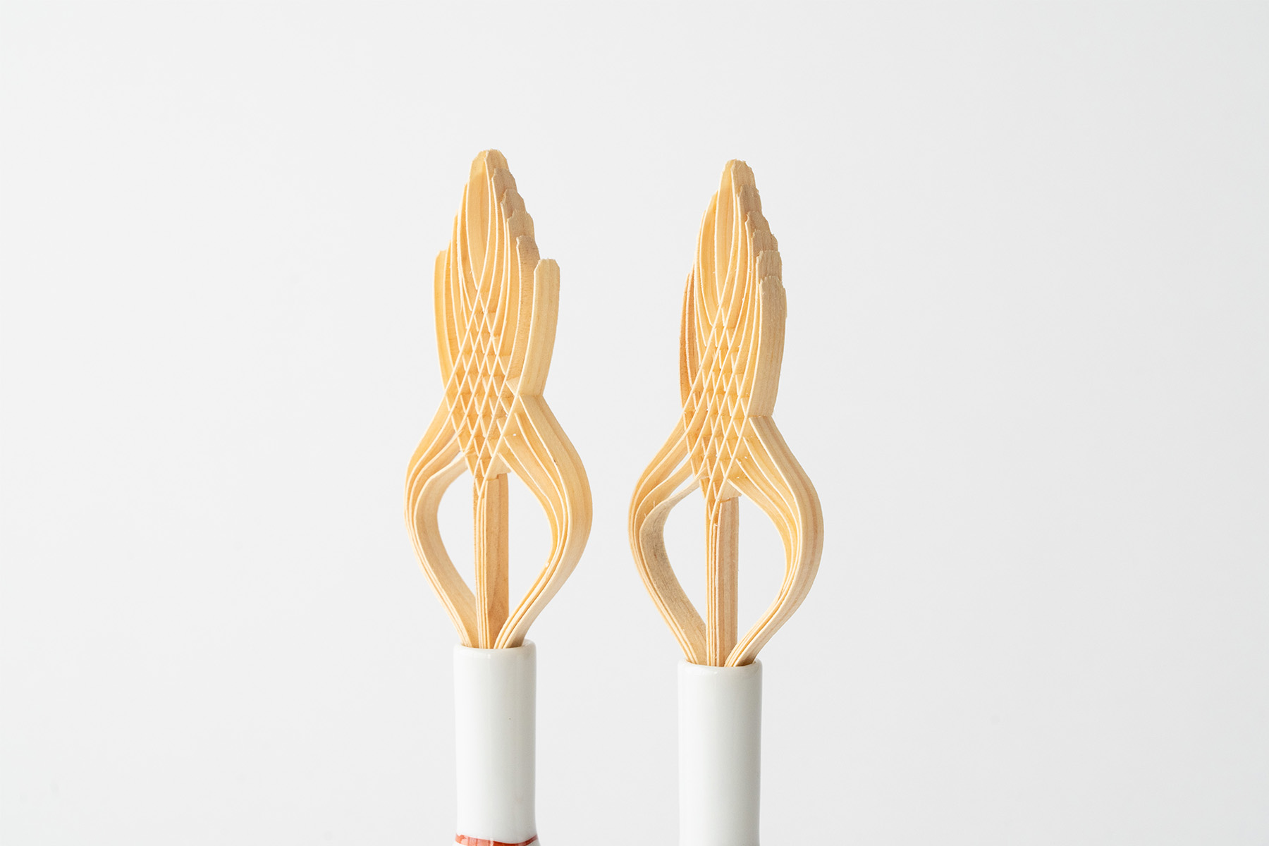 お神酒口 経木製 大型 一対 華やか 20センチ 伝統的 瓶子飾り 熨斗口