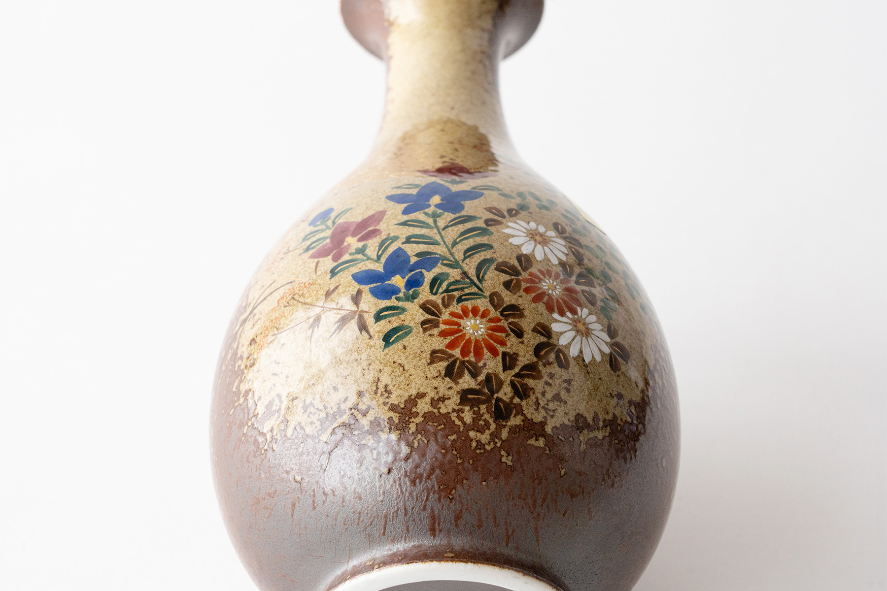 仏間 花瓶 ツル首 秋草 8号 陶器 レトロ 25センチ モダン 花器 客間