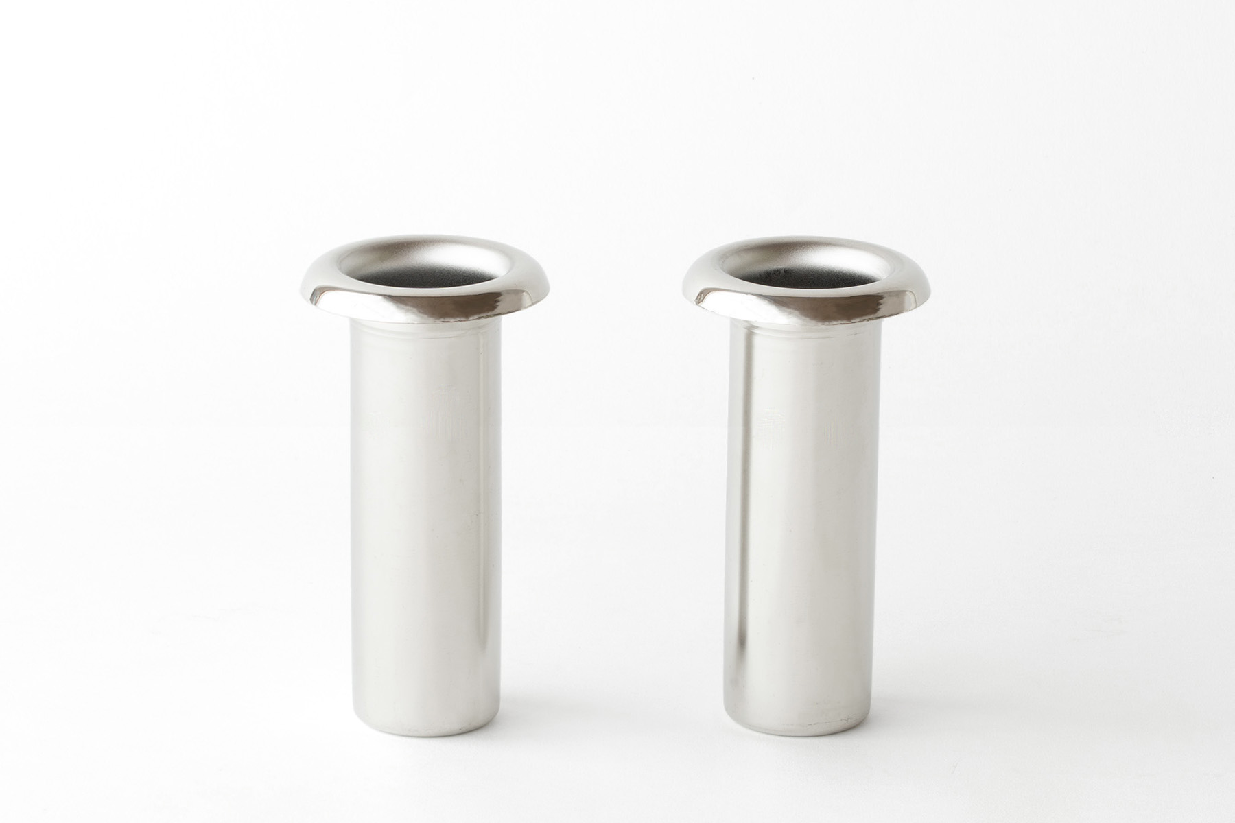 ステンレス 花立て お墓用 円筒型 44Φ 一対 金属製 シンプル 機能的