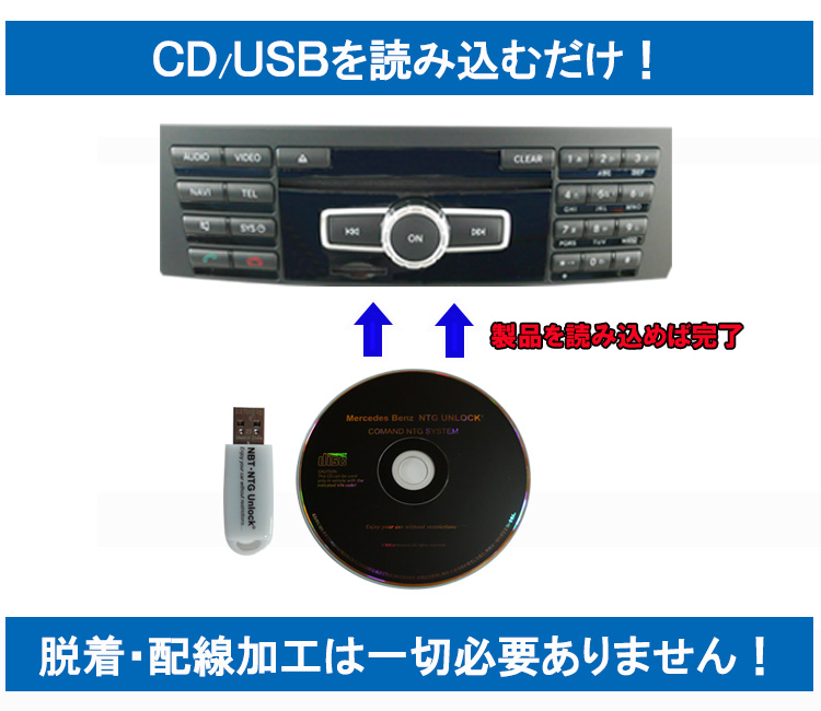 ベンツ NTG4.5 NTG4.7 テレビキャンセラー A(176) B(246) C(204) CLA(117) CLS(218)  E(207/212) CD/USB読込むだけ 走行中視聴 NTG UNLOCK : ntg4ntgunlock2 : ナイアール ヤフー店 - 通販  - Yahoo!ショッピング