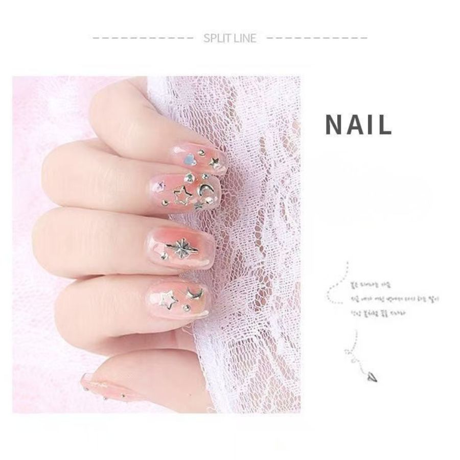 ネイルパーツ メタルパーツ 全6種類 星 スター シルバー ネイル