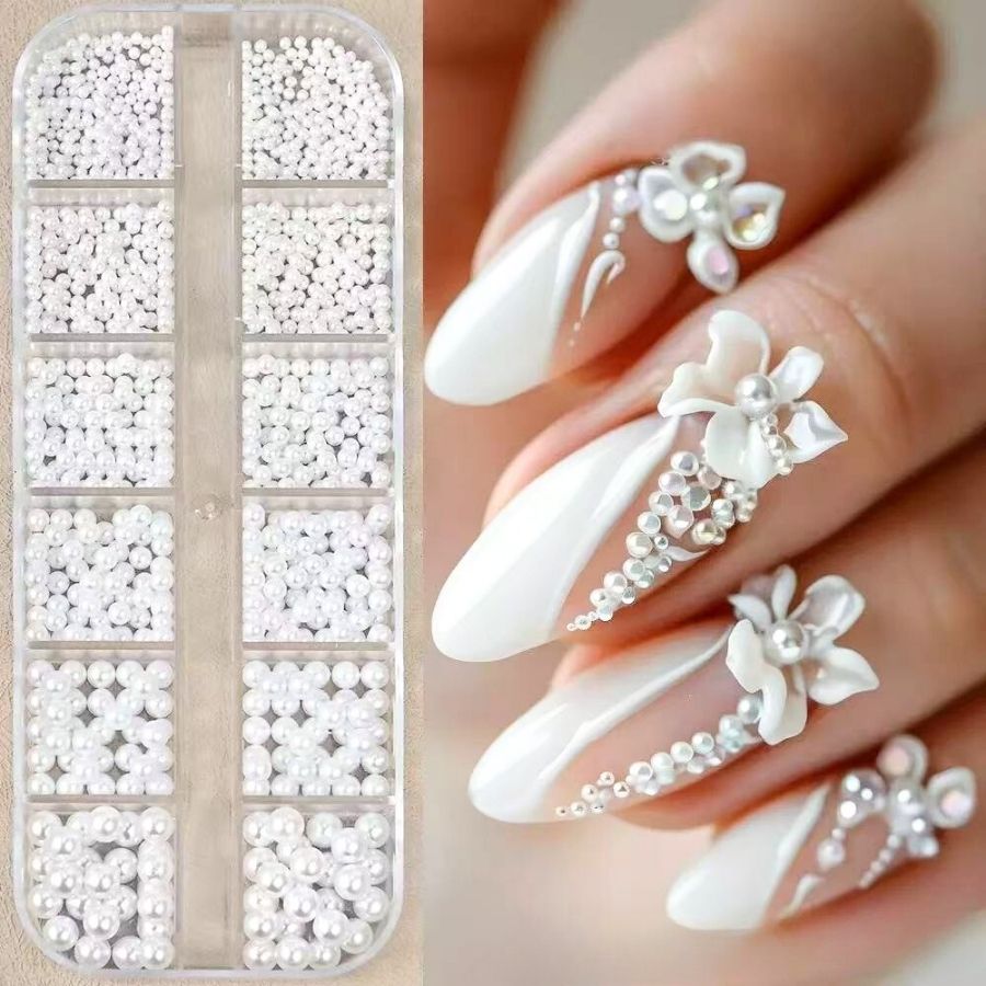 ネイルパーツ ホワイトパール クリームパール パールブリオン セット 2