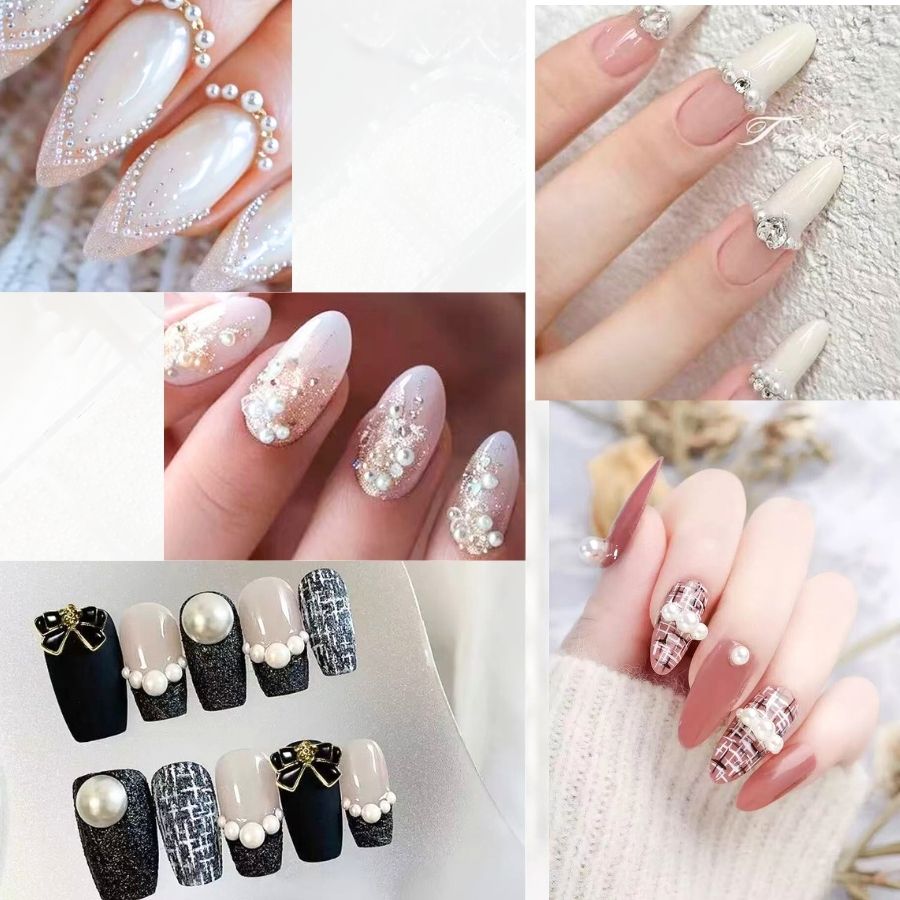 ネイルパーツ ホワイトパール クリームパール パールブリオン セット 2