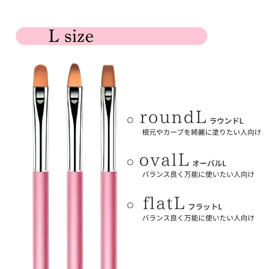 ネイルブラシ 3本セット キャップ付き ジェルネイル ネイル筆 ジェル
