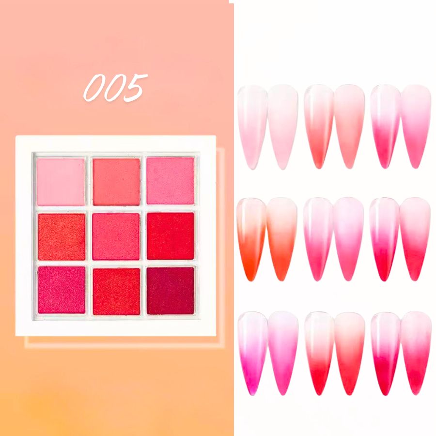 グラデーションパウダー 9色 パウダーパレット ネイルパウダー ジェル