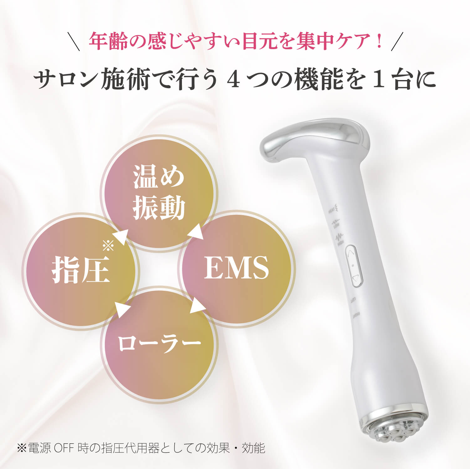 10％OFFクーポン対象　リスタートアイ　目元用美顔器　美顔器　Restart　Eye　目元　目元ケア　眼輪筋　EMS　振動　ローラー　充電式　 （BWLD）【SIB】