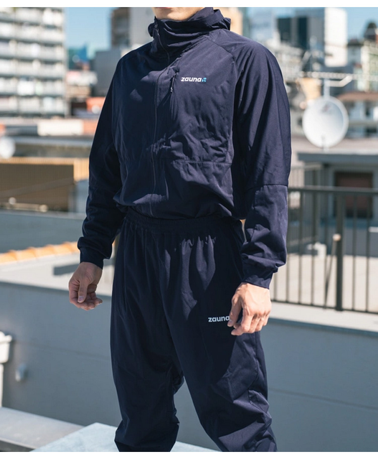 zauna ザウナスーツ ブラック ブルー カーキ 収納袋付 suit サウナ