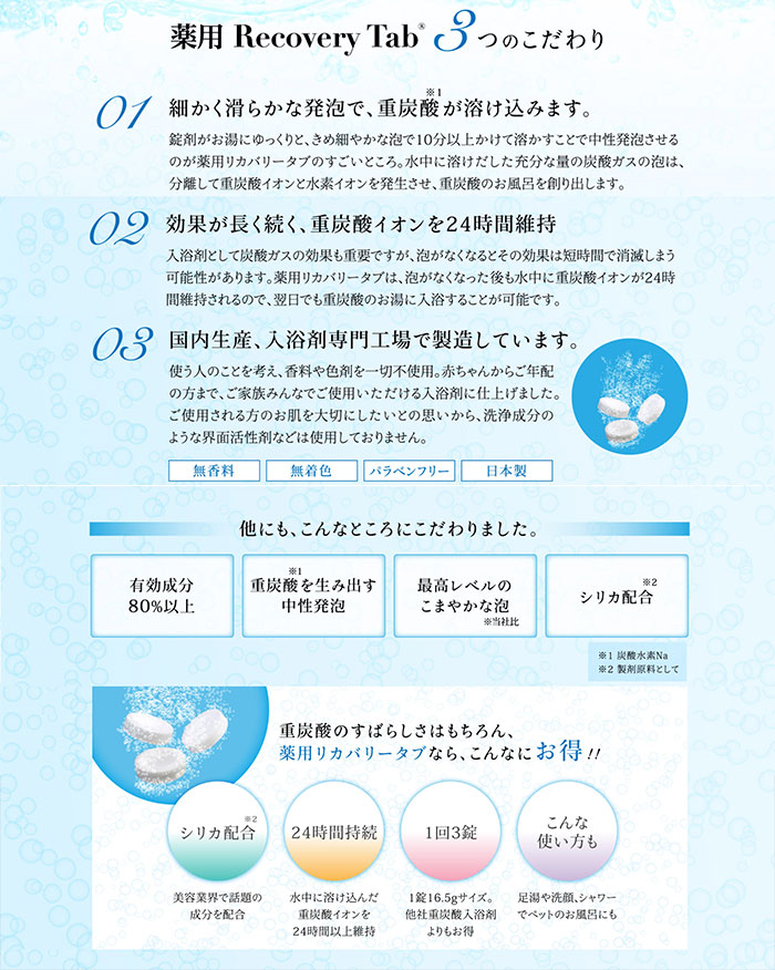 3回分おまけ付 薬用 リカバリータブ 100錠 薬用入浴剤 医薬部外品 足湯