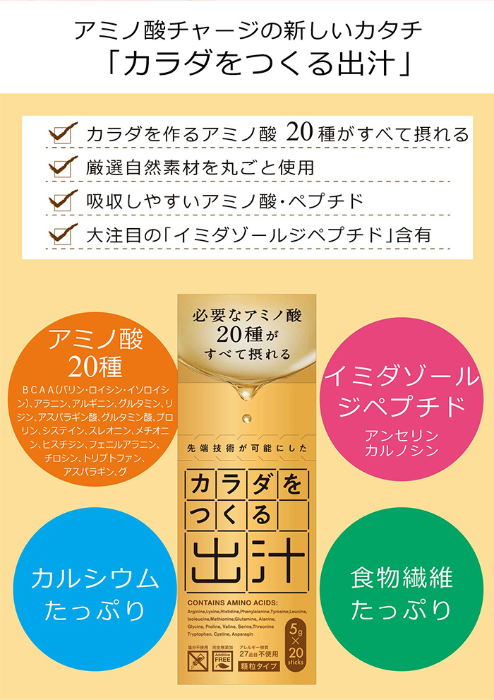 おいしいだし付 6箱セット カラダをつくる出汁 5g×20本 だし 出汁 無
