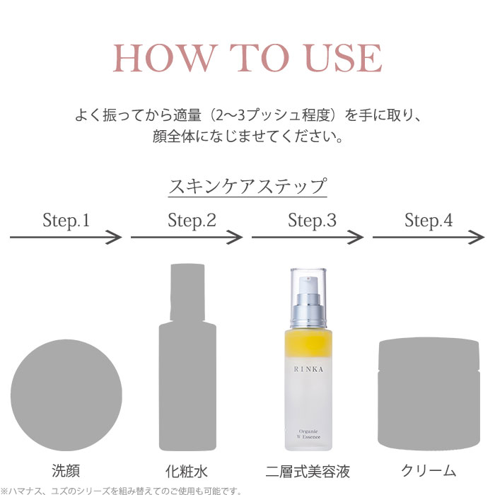 RINKA オーガニック ダブルエッセンス 60mL リンカ W エッセンス 美容