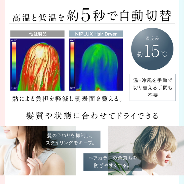 選べる特典 ドライヤー NIPLUX NP-HD25BK ヘアドライヤー ニップ