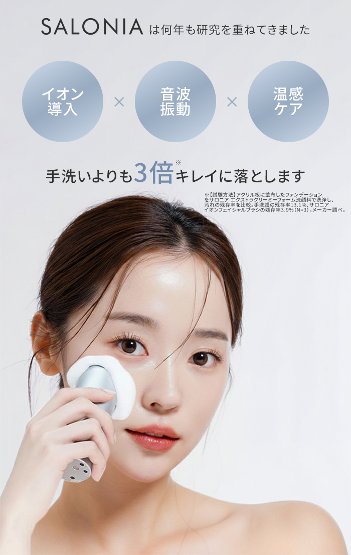 SALONIA サロニア イオンフェイシャルブラシ 電動洗顔ブラシ 洗顔 毛穴