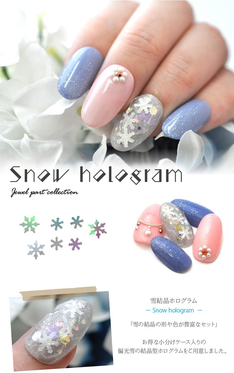 雪 雪結晶 ホログラム 小分けケース入り 雪の結晶ホログラムセット