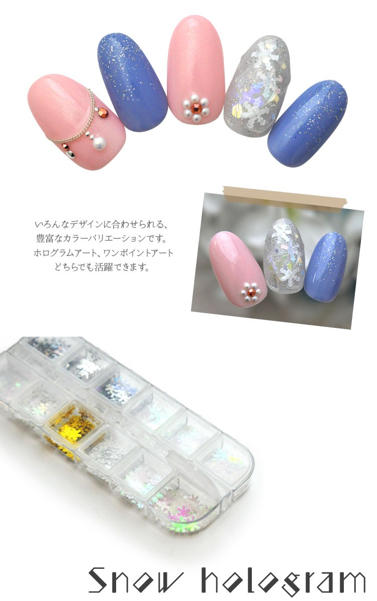 雪 雪結晶 ホログラム 小分けケース入り 雪の結晶ホログラムセット