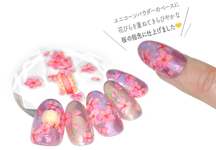 フラワーネイルシール 極薄 桜 さくら 提灯 押し花 押花 フラワー 花