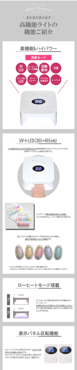 Web限定 送料無料 充電式 コードレス 消毒機能 消毒 ジェルネイル Zecca Led Uv ネイルライト 54w Uv Ledライト 人感センサー付 最安値に挑戦 Www Thedailyspud Com