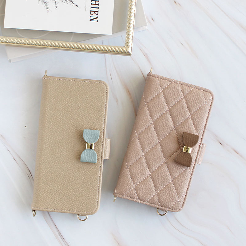 POCKETALK S 本体 ゴールド専用手帳型ケース ブラウン スマホケース 手帳型 全機種対応（ くすみ レザーorキルティング手帳