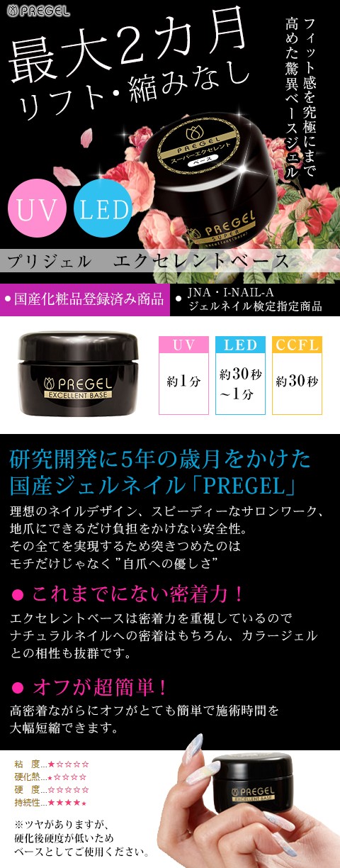 ジェルネイル クリア ネイル検定 プリジェル Pregel スーパーエクセレント ベース 15g Jupiterdegree In