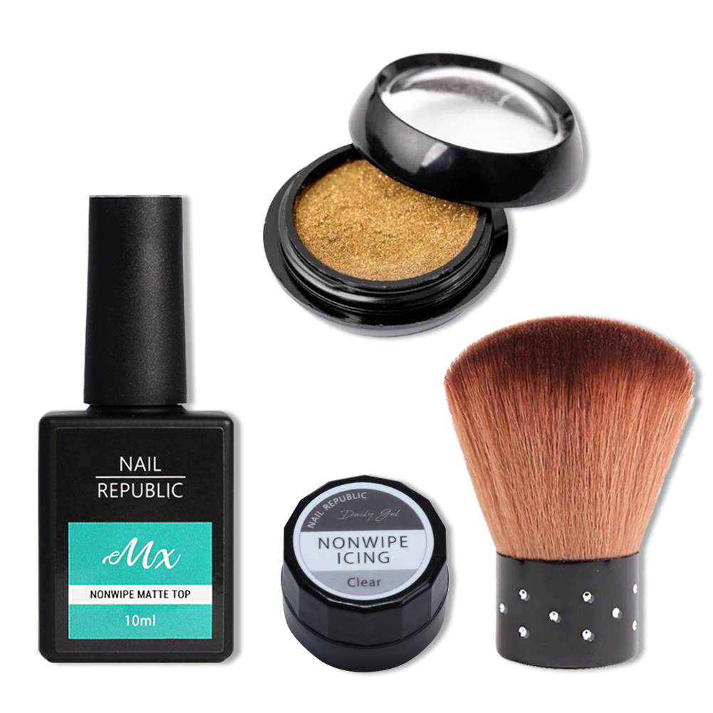 NAIL REPUBLIC ミラーネイルセット 4点セット ミラーパウダー マット