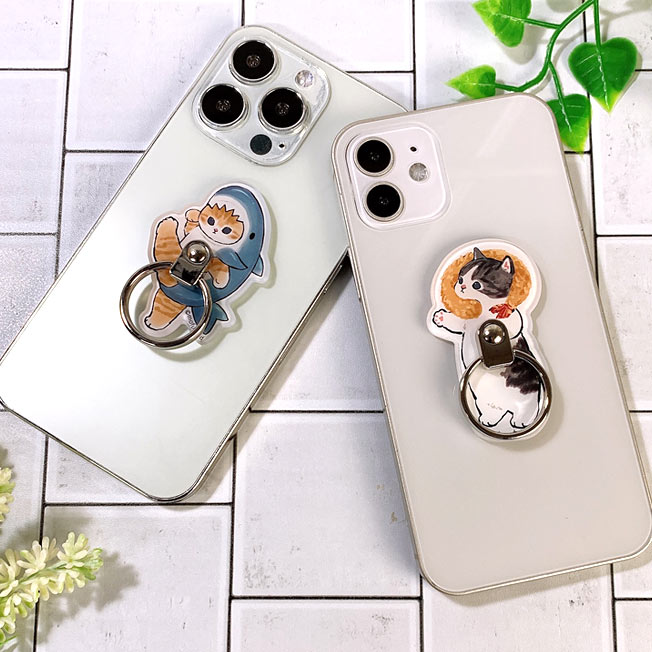 公式】 mofusand モフサンド スマホリング サメにゃん えびにゃん 猫